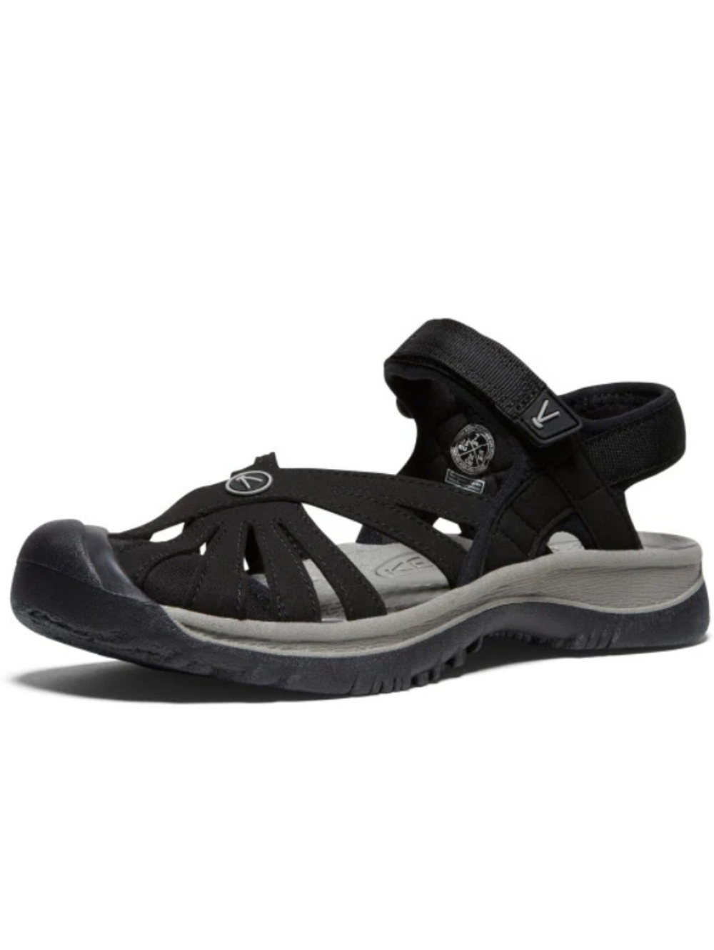 KEEN Women's Rose Closed-Toe Ankle Strap Sandals — Black Ladies 7.5 Black Gray - Picture 2 of 6
